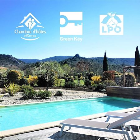 Villa Font Vive - Chambres D'Hotes Eco-Labellisees Avec Cuisine - Confort, Calme Et Vue Exceptionnels ! Grospierres Luaran gambar