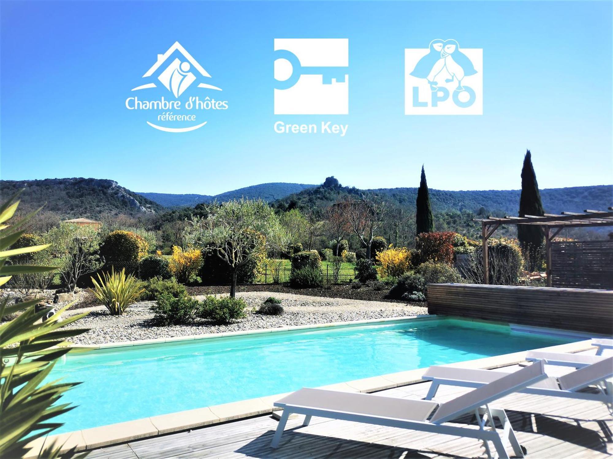 Villa Font Vive - Chambres D'Hotes Eco-Labellisees Avec Cuisine - Confort, Calme Et Vue Exceptionnels ! Grospierres Luaran gambar
